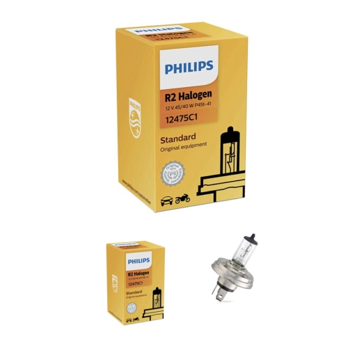 PHILIPS R2 HALOGEN 12V 45/40W P45t-41 halogen lamp bulb with quartz glass Ref.Philips: 12475C1