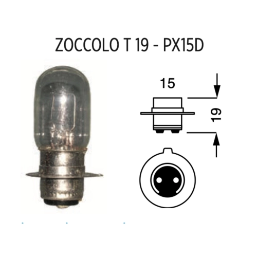 Symmetrical double-beam bulb PX15D 12V 18/18W T19 socket for Japanese scooters lamp