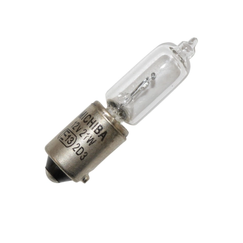 Bombilla halógena de vidrio largo HERT BAY9S H21W de 12 voltios y 21 W. Casquillo BAY9S para luz de matrícula VESPA y luces. Luz de advertencia del velocímetro T8.5. Luz de advertencia tubular y luces. Micro casquillo Swan.