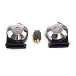Pair of 12 volt direct current chromed two-tone horns with Ø 90 faston connection relay for VESPA APE CIAO BRAVO