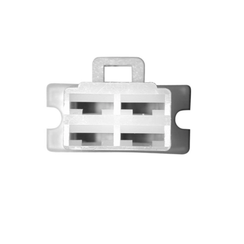 Rechteckiger Stecker mit 4-Loch-Schlitz und mittlerer Faston-Buchse (VESPA APE LAMBRETTA CIAO SI BRAVO BOXER) für Steckverbinder, Schalter, elektrische Systeme und diverse Anwendungen