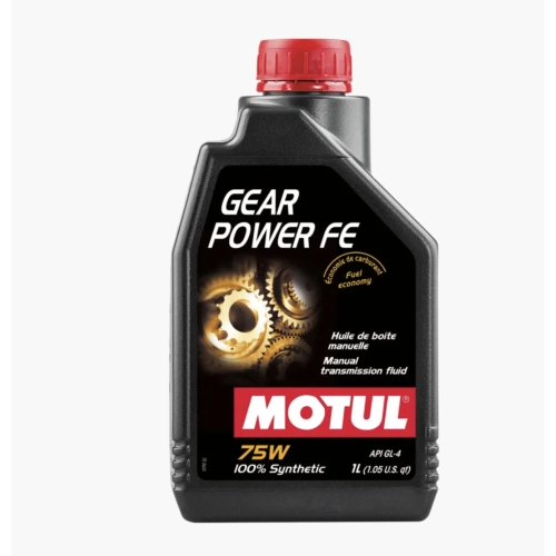 Olio motore cambio trasmissione MOTUL GEAR POWER FE 75W FIAT ABARTH BMW NISSAN sviluppato specificatamente per per cambi manuali VESPA LAMBRETTA bottiglia da 1 litro