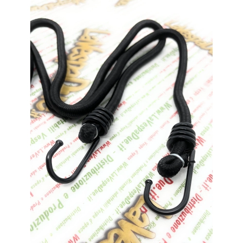 Cordon élastique avec crochets métalliques 0,8 x 150 cm pour porte-bagages VESPA APE et LAMBRETTA, diverses applications pour la fixation de bagages et de colis