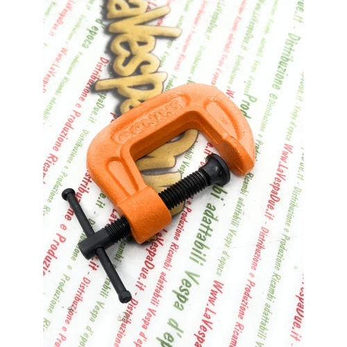 Abrazadera de apriete de hierro y acero de 1" o 25 mm con tornillo roscado de larga duración, apertura máxima de 2,5 cm para diversas aplicaciones de VESPA APE LAMBRETTA, listones de suelo, placas de identificación, remaches