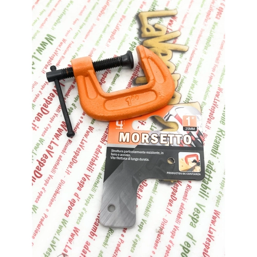 Abrazadera de apriete de hierro y acero de 1" o 25 mm con tornillo roscado de larga duración, apertura máxima de 2,5 cm para diversas aplicaciones de VESPA APE LAMBRETTA, listones de suelo, placas de identificación, remaches