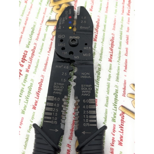 Wire stripper for faston terminals, various sizes of connectors, VESPA electrical systems, APE LAMBRETTA connectors