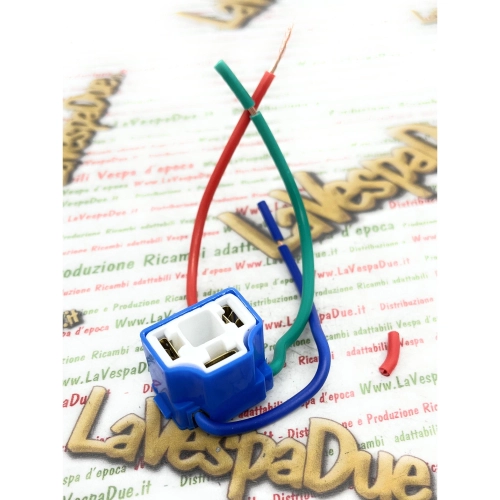 Connecteur de douille H4 à 3 broches pour motos et voitures VESPA, LAMBRETTA, APE et adaptateur de conversion d'ampoule de phare à feux de croisement
