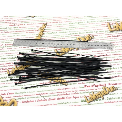 Kit de 40 colliers de serrage en nylon, 2,8 x 250 mm, pour diverses applications sur VESPA, APE et LAMBRETTA.