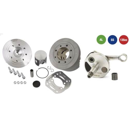 Kit de tuning PINASCO 25362000, kit de cilindro de aluminio y cigüeñal 25031797 26081888 para VESPA 50 90 125 ET3 SPECIAL NLR, transformación de 50 cc a 125 cc.