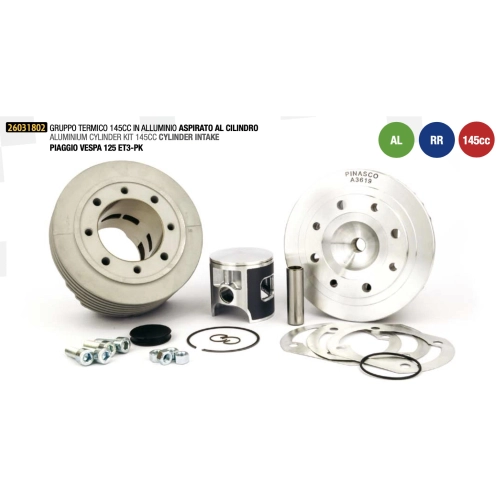PINASCO 25031802 145cc ZUERA RR Big Bore Zylinderkit für VESPA 50 125 ET3 PK PK XL PRIMAVERA 50 125 Umbau
