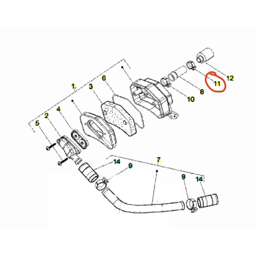 Hose clamp for secondary air system pipe for VESPA 125 150 200 PX MY from 1998 onwards ro CM001904 and various catalytic converter applications