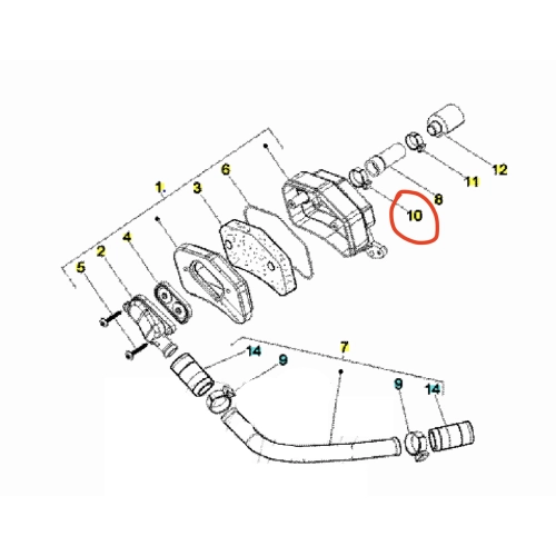 Hose clamp for secondary air system pipe for VESPA 125 150 200 PX MY from 1998 onwards ro CM001905 and various catalytic converter applications