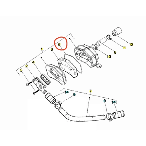 Junta de la tapa de la caja del filtro del sistema de aire secundario SAS para VESPA 125 150 200 PX MY a partir de 1998, referencia 486943, convertidor catalítico.