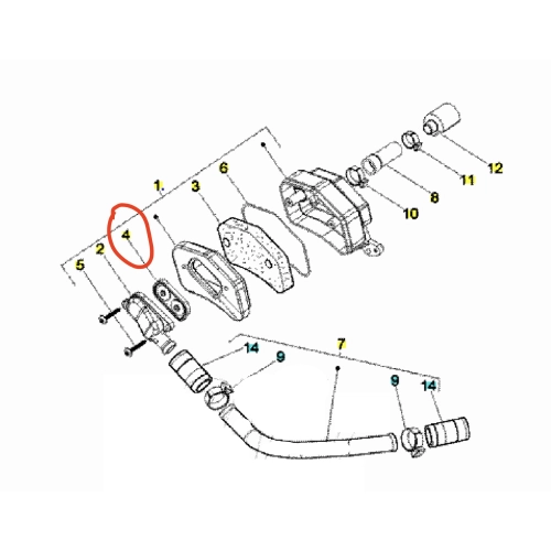 Soporte de membrana de válvula de láminas para caja de filtro SAS Sistema de aire secundario para VESPA 125 150 200 PX MY desde 1998 en adelante ro 82758R 832356 AP8570090 convertidor catalítico