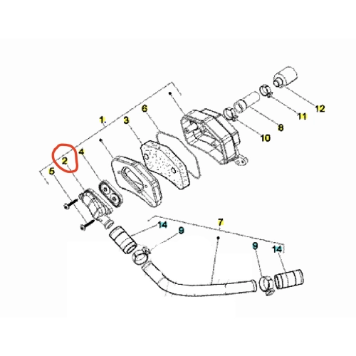 Membranabdeckung für Reed-Ventil, SAS-Filterkasten, Sekundärluftsystem für VESPA 125, 150, 200 PX ab Baujahr 1998, Teilenummer 827209, AP8515121, Katalysator