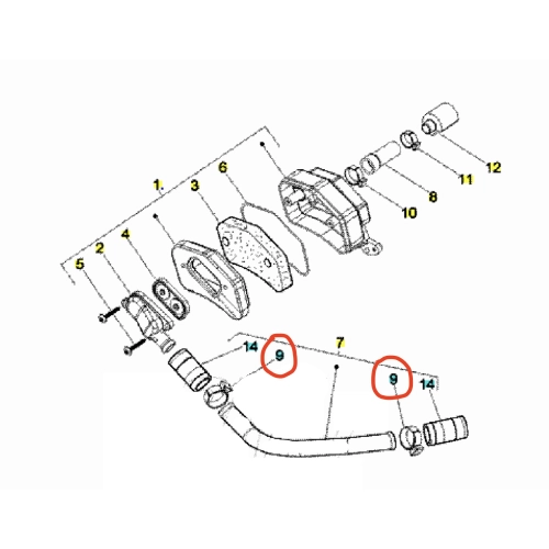 Abrazadera de manguera, caja de filtro, manguito, sistema de aire secundario SAS para VESPA 125 150 200 PX MY desde 1998 en adelante, RO 827444, convertidor catalítico