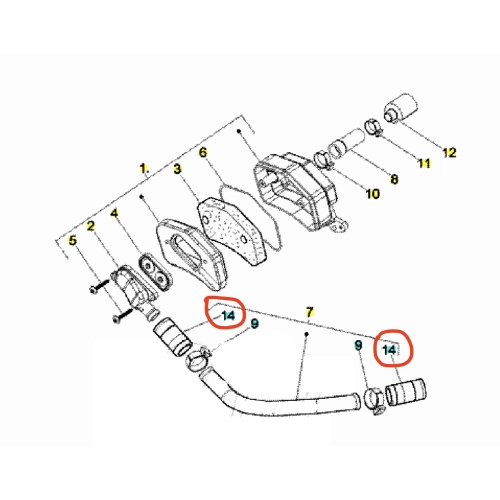 Caja de filtro SAS Sistema de aire secundario para VESPA 125 150 200 PX MY a partir de 1998 ro 827443 convertidor catalítico