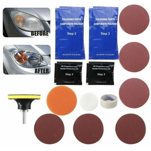 Kit de renovación de faros: pule y restaura los faros delanteros y traseros opacos, dejándolos como nuevos, para todos los vehículos VESPA, APE, LAMBRETTA, FIAT y LANCIA.