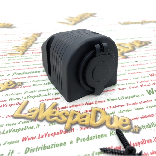 Universelle USB-Buchsenhalterung komplett mit Schrauben für VESPA APE LAMBRETTA Topcase PX COSA GS GT Ladegerät für Autos, Motorräder, Roller, Boote, LKWs