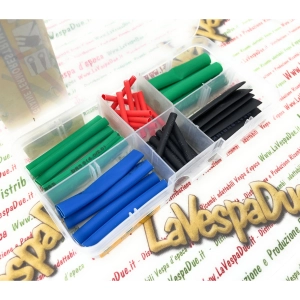 Juego de tubos termorretráctiles de varios tamaños y colores para coches, scooters y motocicletas VESPA APE LAMBRETTA para reparar cables, estatores, condensadores y sistemas eléctricos desgastados.