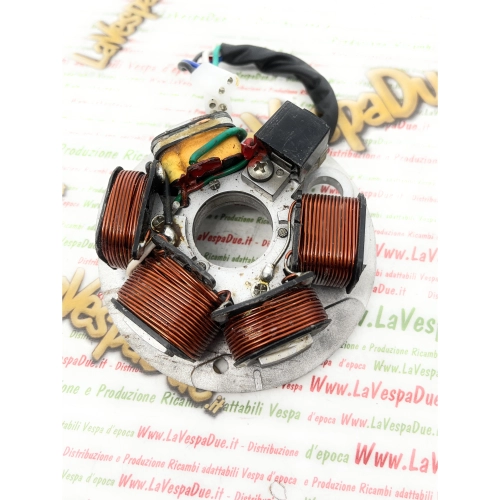 Stator with 5 wires and 2 fastons for LML 125 150 STAR DLX STELLA adaptable VESPA 80 125 150 200 PX PE LUSSI 98 MY 96 W 5 coils ro C-4707475