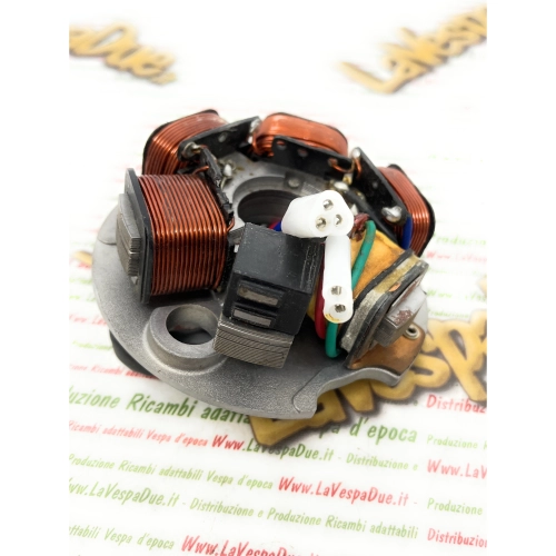 Stator with 5 wires and 2 fastons for LML 125 150 STAR DLX STELLA adaptable VESPA 80 125 150 200 PX PE LUSSI 98 MY 96 W 5 coils ro C-4707475