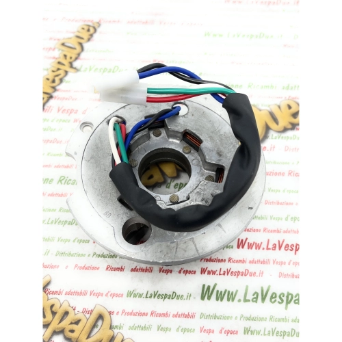 Stator with 5 wires and 2 fastons for LML 125 150 STAR DLX STELLA adaptable VESPA 80 125 150 200 PX PE LUSSI 98 MY 96 W 5 coils ro C-4707475