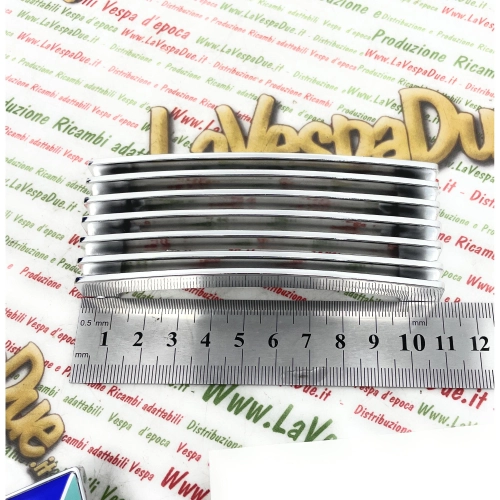 Kit de calandre chromée avec inscription adhésive pour Vespa PX 80 125 150 200 MY et cache de volant (réf. 576967)