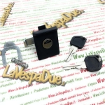 Black PVC top box lock for VESPA PX 125 150 200 ARCOBALENO disc brake complete with spring and plate