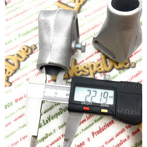 Semelles en aluminium sablé de 22 mm pour Vespa 50, 125, 150, 200, NLR, Special, PX, PE, T5, PK, COSA