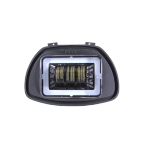 IRON LED 6500 K EVOK front headlight assembly for VESPA GL SPRINT 180 SS ANGEL EYES with 6 V to 12 V dc and 12 V ac to 12 V dc conversion circuit and anti-flicker