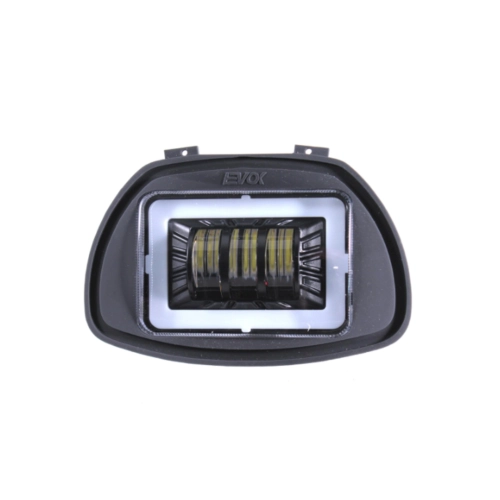IRON LED 6500 K EVOK front headlight assembly for VESPA GL SPRINT 180 SS ANGEL EYES with 6 V to 12 V dc and 12 V ac to 12 V dc conversion circuit and anti-flicker