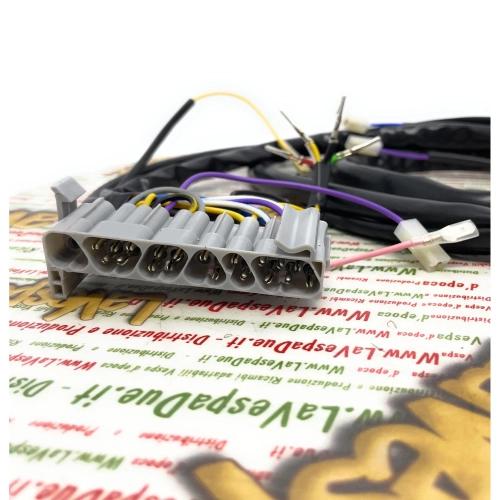 Sistema eléctrico para VESPA PX 125 T5 ELESTART para el mercado alemán con volante de inercia de 5 cables, fabricado artesanalmente en Italia.