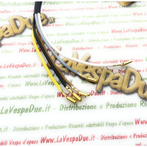 Kit de câbles électriques pour la restauration du commutateur d'éclairage des Vespa 80, 125, 150 et 200 PX PE première série avec clignotants, produit artisanal italien.