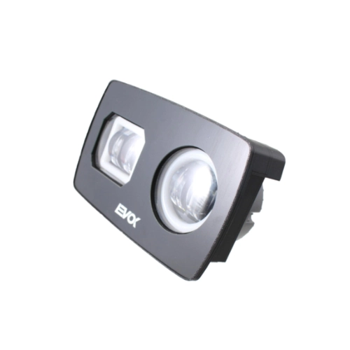 Conjunto de faro delantero izquierdo IRON LED 6000 K EVOK para faro doble APE 50 con circuito de conversión de 6 V a 12 V CC y de 12 V CA a 12 V CC y antiparpadeo.