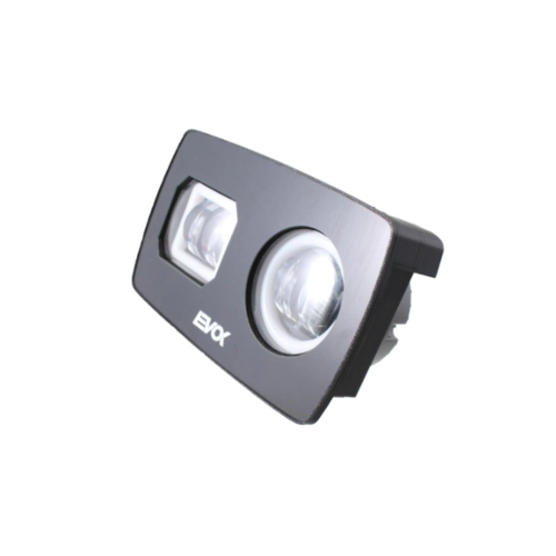 Right front headlight assembly IRON LED 6000 K EVOK for APE 50 double headlight with conversion circuit from 6 V to 12 V dc and from 12 V ac to 12 V dc and anti-flicker