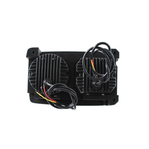 Right front headlight assembly IRON LED 6000 K EVOK for APE 50 double headlight with conversion circuit from 6 V to 12 V dc and from 12 V ac to 12 V dc and anti-flicker