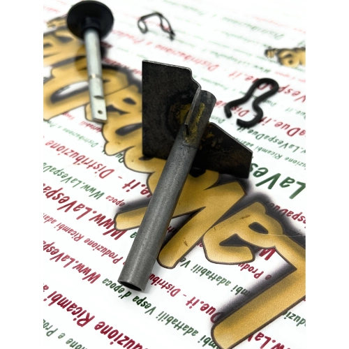 Komplettes Set zur Anschweißung der Anlasserstangenhalterung mit Federn und Spurstange an die Karosserie VESPA 80 125 150 200 PX T5 VNB VNA VNC VNL VNX VSC VSD VSX RALLY Italienisches Produkt