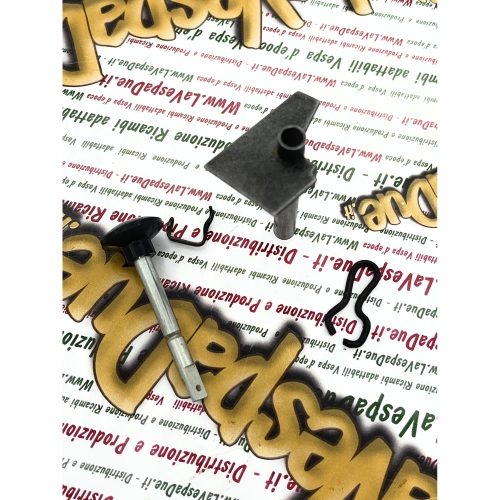 Komplettes Set zur Anschweißung der Anlasserstangenhalterung mit Federn und Spurstange an die Karosserie VESPA 80 125 150 200 PX T5 VNB VNA VNC VNL VNX VSC VSD VSX RALLY Italienisches Produkt