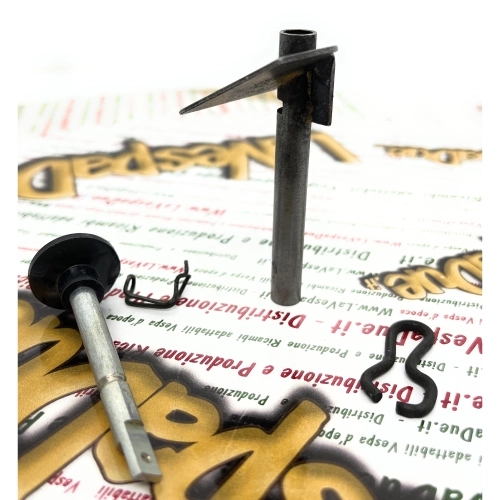 Komplettes Set zur Anschweißung der Anlasserstangenhalterung mit Federn und Spurstange an die Karosserie VESPA 80 125 150 200 PX T5 VNB VNA VNC VNL VNX VSC VSD VSX RALLY Italienisches Produkt