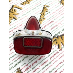 Piloto trasero cromado de aluminio pulido con bombillas incluidas para VESPA 125 150 160 GS GL VNA VNB VBB con soportes de latón para bombillas. Teléfonos: 089442 089195 181728