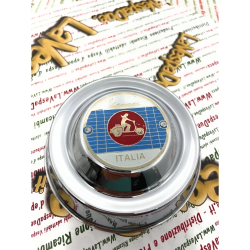 Tapa central cromada vintage VESPA ITALIA para llanta de 8" para VESPA y APE V1 V15 V30 VM VN VB1 VL VNB VBB VBA