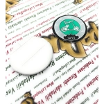Scudetto Ø 53 mm resinato su base alluminio emblema logo Vintage in alluminio VESPA TECNICA 1946 grigio e verde da applicare su accessori VESPA con adesivo da incollare Ø 53 mm