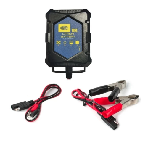 Cargador de baterías MAGNETI MARELLI CH1M-LT para baterías de litio BMS RESET para coche, moto, barco, autocaravana y cargador/mantenedor de baterías.