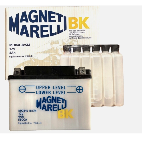 Batería MAGNETI MARELLI MOB4L-B con ácido incluido.