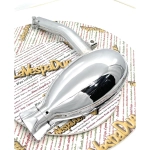 Marmitta cromata a pesce per VESPA 125 faro basso anno 1950 dal telaio V13T AL V15T cambio bacchetta r.o. 014412