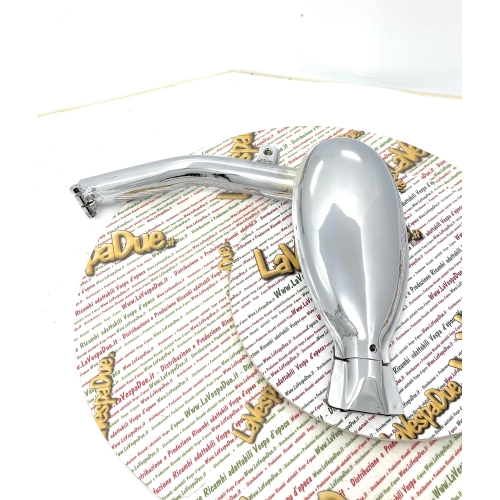 Silenciador cromado con forma de pez para VESPA 125 con faro bajo, año 1950, desde chasis V13T hasta V15T, varilla de cambio ro 014412