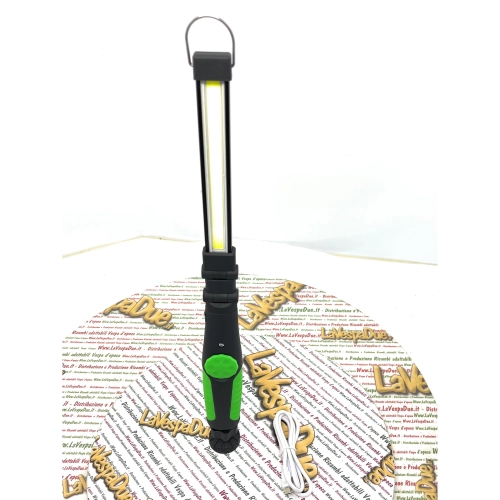 Lampe d'atelier LED rechargeable et articulée avec base magnétique et intensité lumineuse réglable, câble de chargement USB inclus