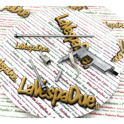 Pistola de aire comprimido de 1/4" ideal para limpieza en diversas aplicaciones VESPA APE LAMBRETTA con varios adaptadores y acoplamientos