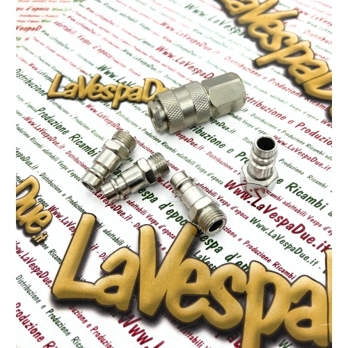Juego de 5 acoplamientos rápidos para manguera de aire de 1/4". Acoplamientos rápidos y fáciles para compresores de aire y pistolas de aire comprimido para diversas aplicaciones VESPA APE LAMBRETTA.